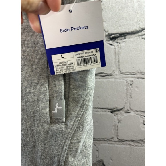 Women's French Terry Wide Leg Sweatpants - JoyLab Heathered Gray L - Picture 6 of 7